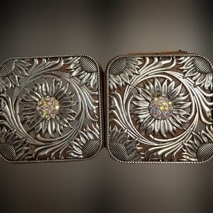 Silver and Brown Sunflower Jewelry Box (1)